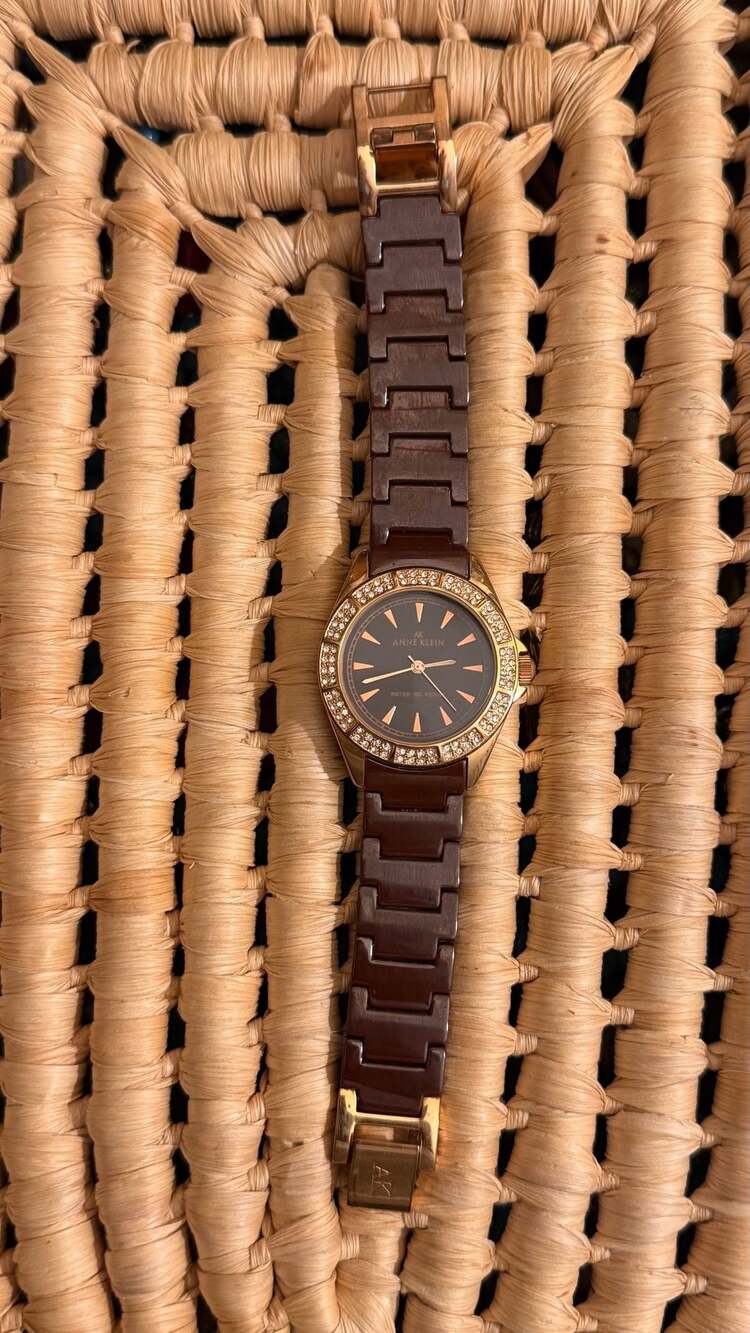 Anne Klein Ceramic Crystal Rose Gold Women's Watch